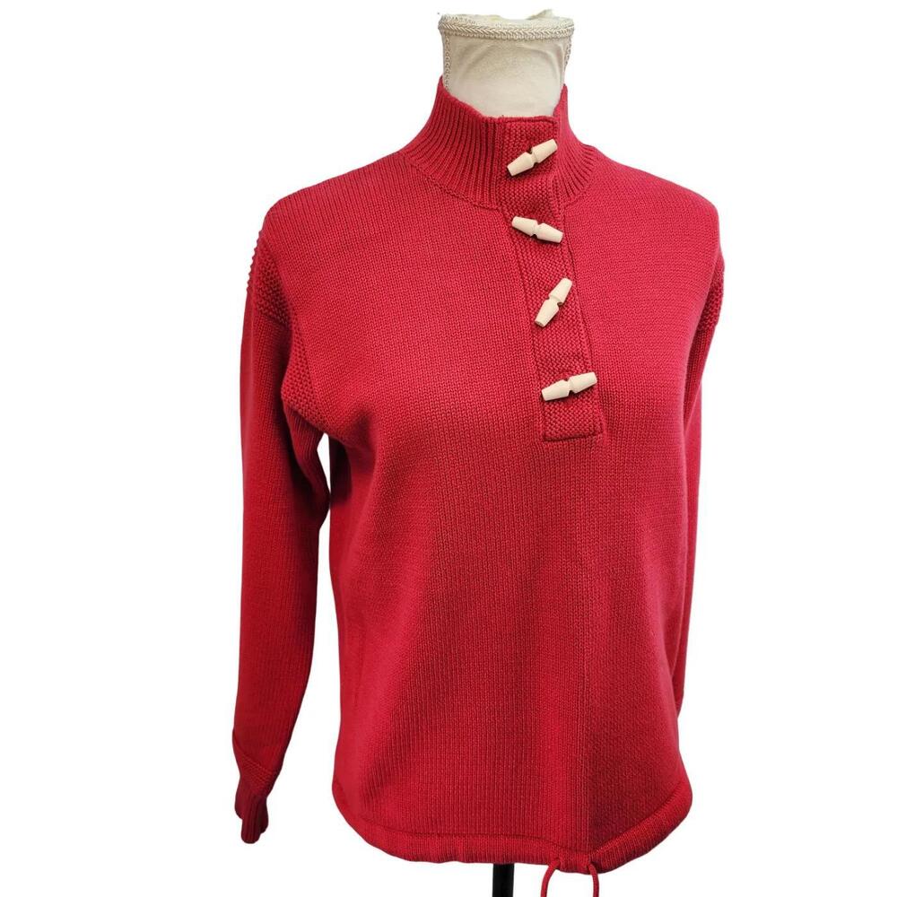Lauren, Ralph Lauren. Y2K, Red Sweater w/ Toggle Accents. Size: PS NWT
